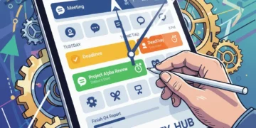 Digital calendar interface with tasks and events, symbolizing advanced time management.