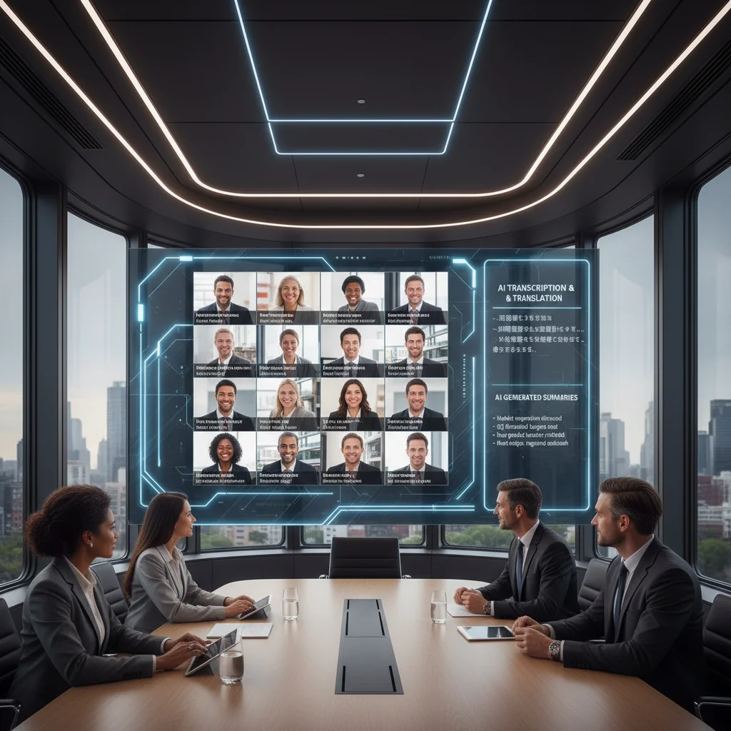 Virtual meeting with AI transcription and translation