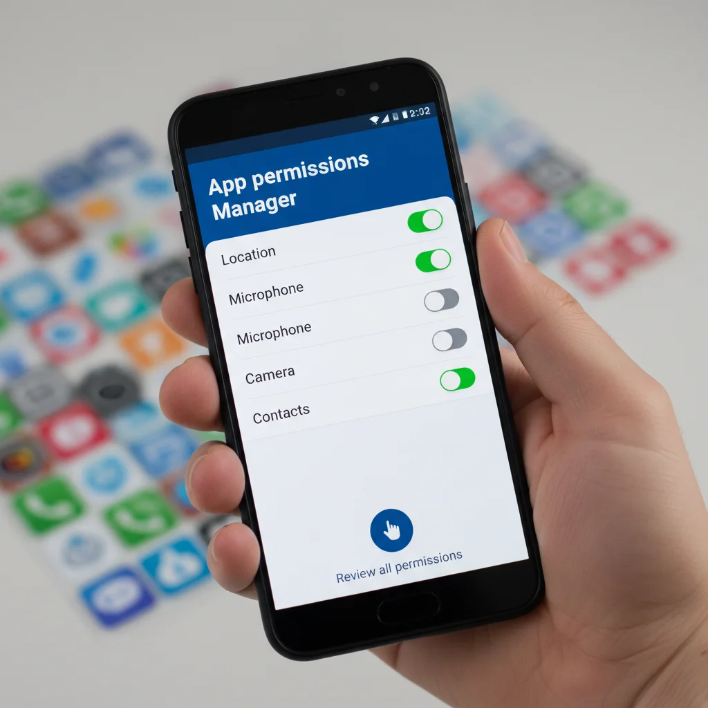 User managing app permissions on a smartphone