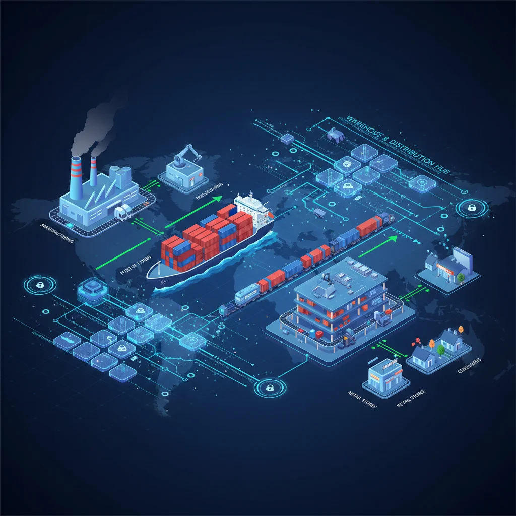 Blockchain optimizing supply chain logistics and transparency.