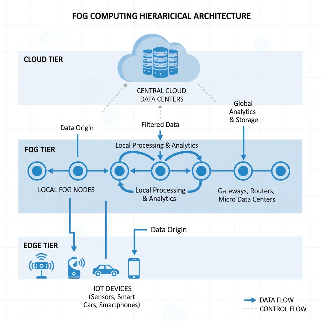 Hierarchical structure of fog computing from edge to cloud