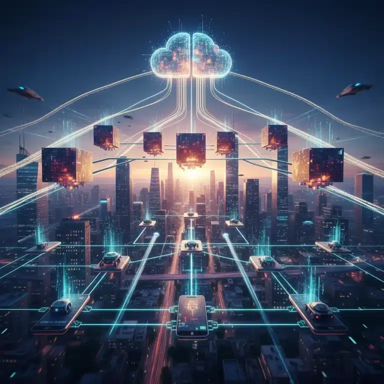 Fog computing network architecture with data flow to US data centers