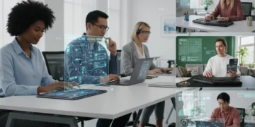Knowledge workers using note-taking apps on digital devices in 2026