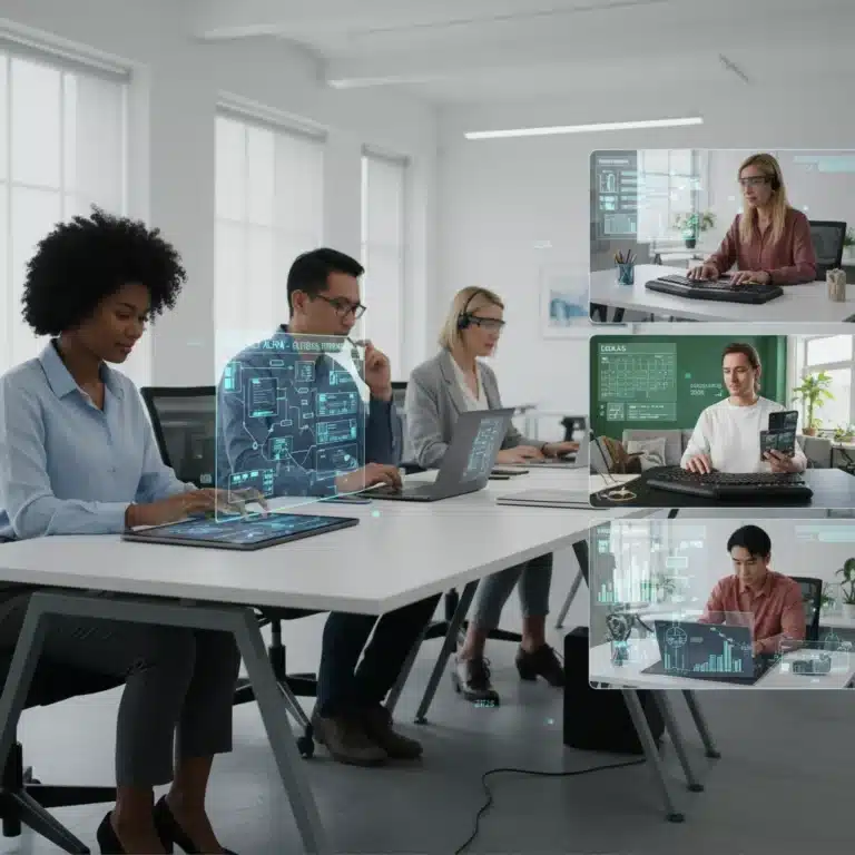 Knowledge workers using note-taking apps on digital devices in 2026
