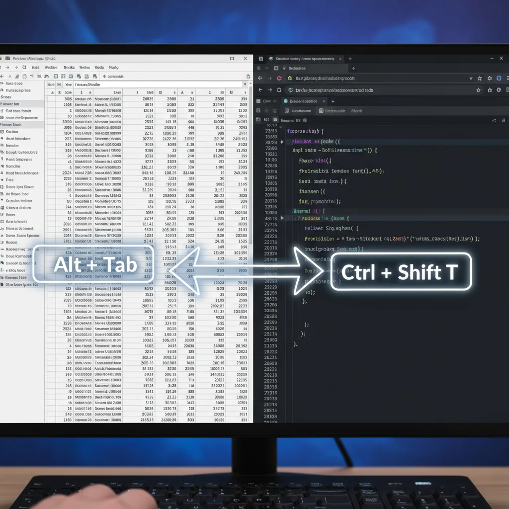 Seamless multitasking across software applications using advanced keyboard shortcuts.