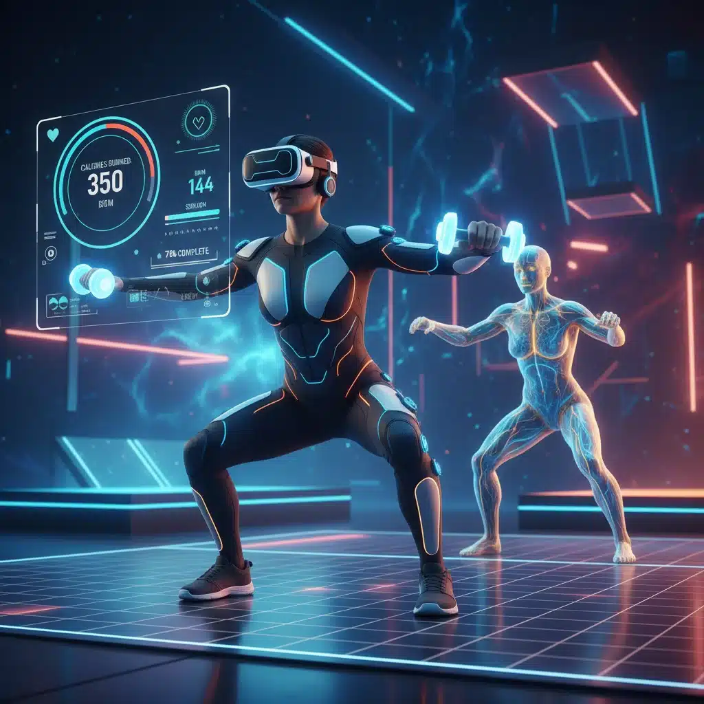 Virtual reality fitness training with wearable tech