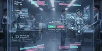Futuristic digital calendar showing advanced scheduling tools in action