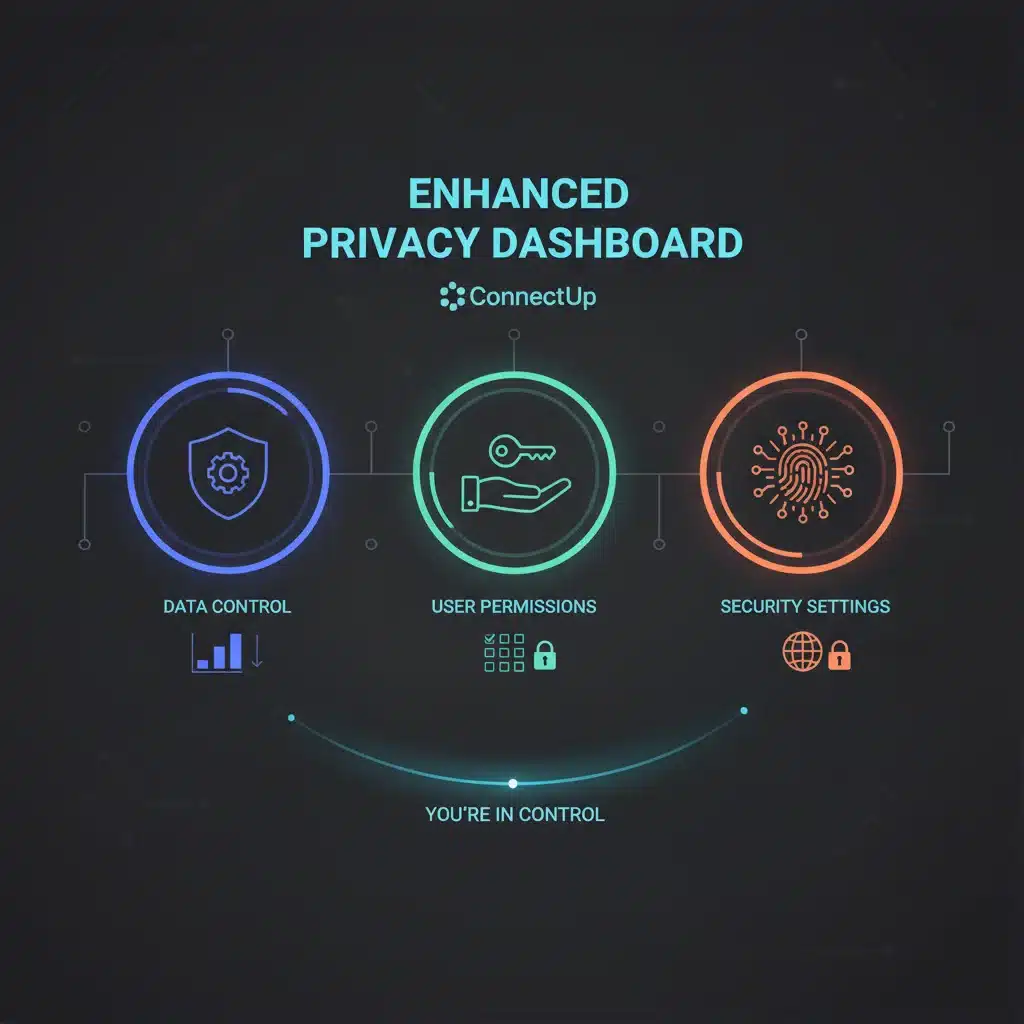 ConnectUp app enhanced privacy dashboard interface
