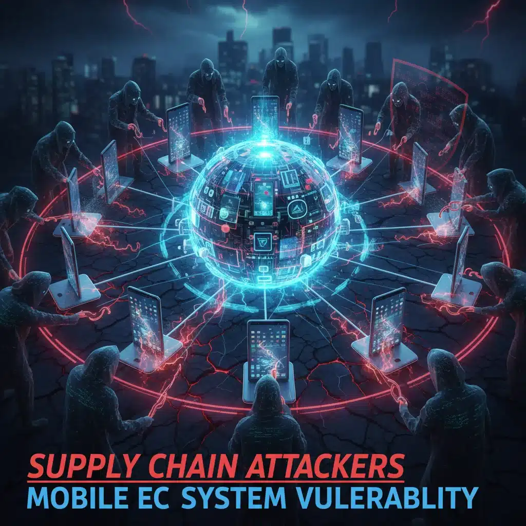 Supply chain attack targeting mobile device ecosystem and data flow